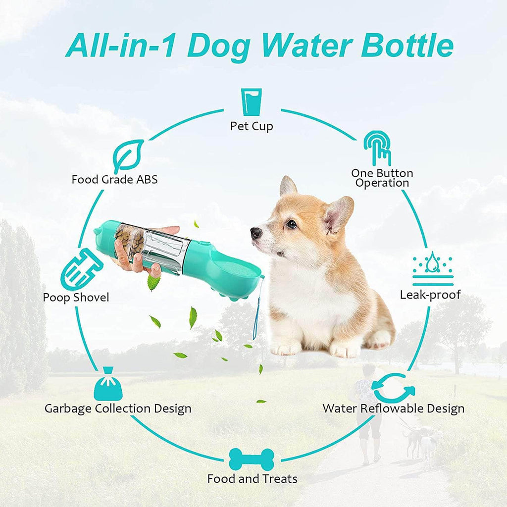 Dog Water Bottle, Multifunctional Dog Water Cup, Portable Drinking Bottle  For Dogs And Cats, Pet Travel Water Drink Bottle, 300 ML Water Cup(With  Filter) 