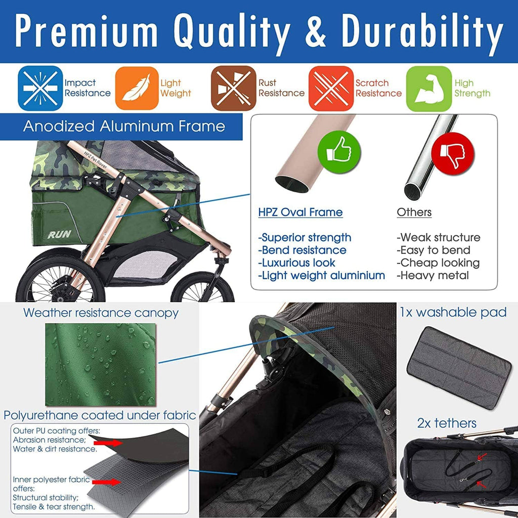lime green jogging stroller Buy Green Jogging Running Pet Stroller for Small, Medium or Large Dogs & Cats– HPZ Pet Rover