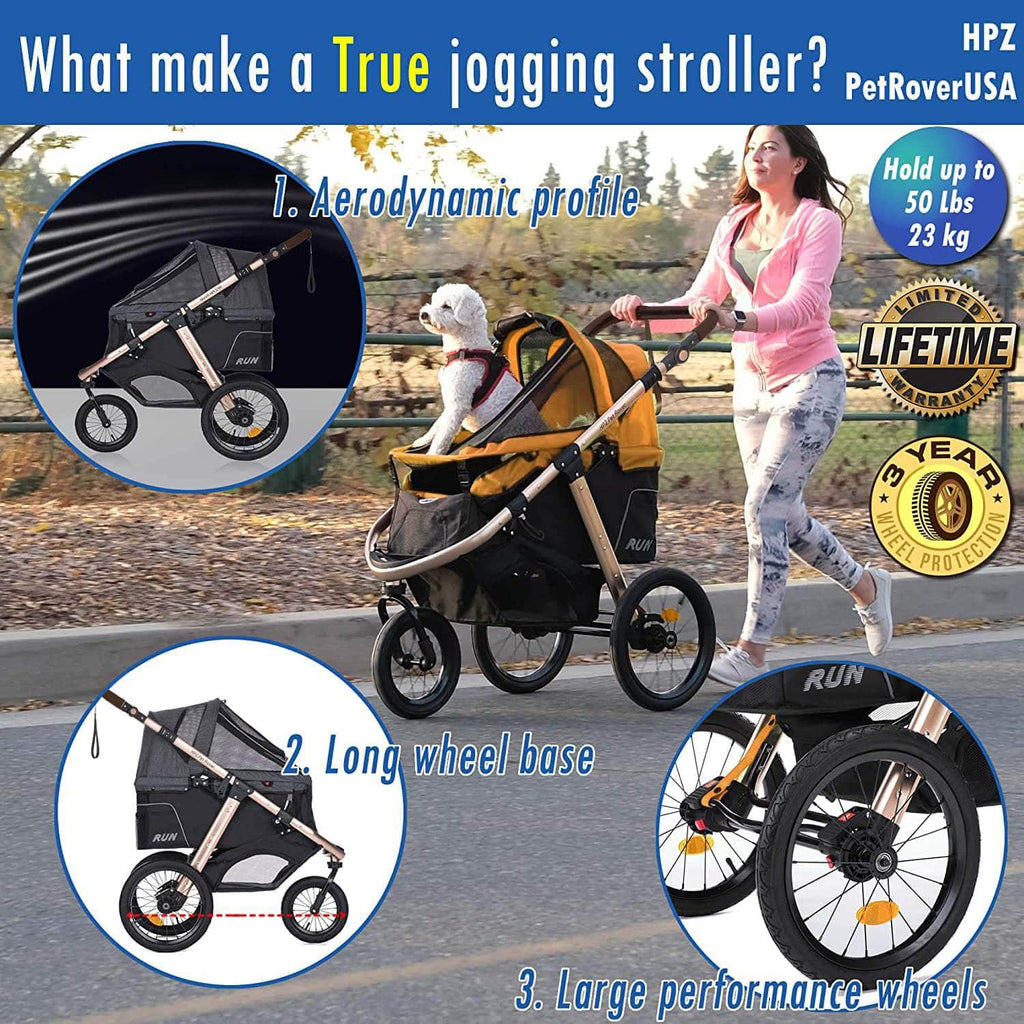 jogging stroller under $50 Buy Yellow Pet Stroller for Small, Medium or Large Dogs & Cats– HPZ Pet Rover
