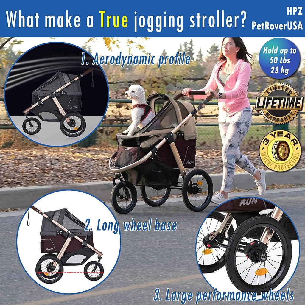run along lite jogging stroller Buy Taupe Pet Stroller for Small, Medium or Large Dogs & Cats– HPZ Pet Rover