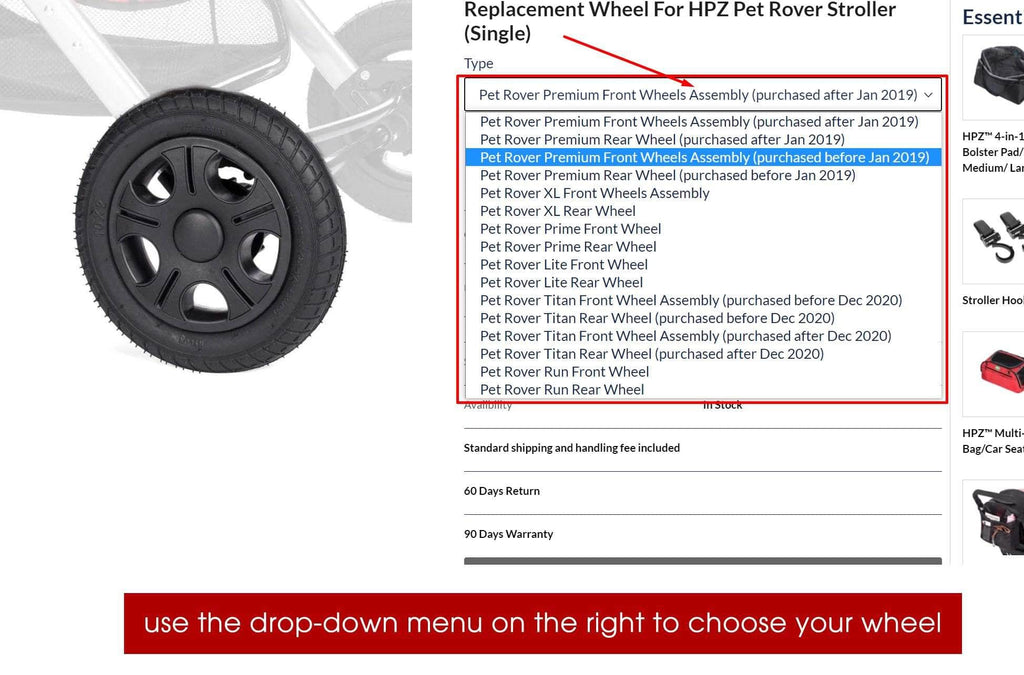 pet gear dog stroller replacement wheels Replacement Wheel for HPZ Pet Rover Stroller (Single)