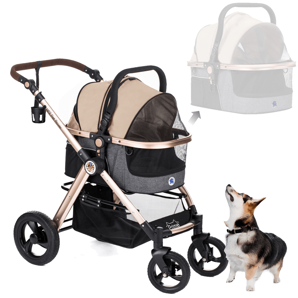 boom Evacuatie Zin HPZ™ PET ROVER PRIME Luxury 3-in-1 Stroller for Small/Medium Dogs, Cats and  Pets (Taupe) | HPZ™ Pet Rover