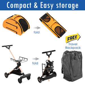 HPZ Pet Rover Prime Luxury 3 In 1 Stroller For Dogs Cats