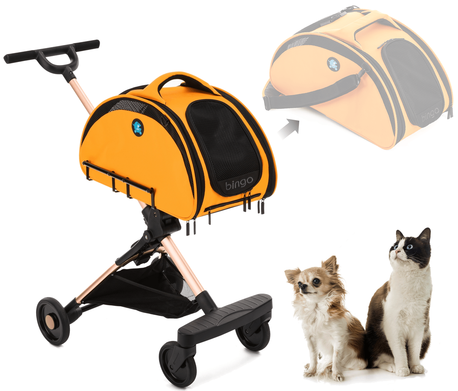 Deluxe Backpack Pet Travel Carrier with Wheels - Approved by Most