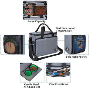 Airline Approved Pet Travel Organizer/Lunch Bag with Food