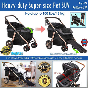 gx super dog stroller Buy Black Pet Stroller for Small, Medium & Large Dogs and Cats– HPZ Pet Rover