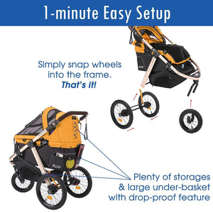 hpz pet rover run performance jogging sports stroller Buy Yellow Pet Stroller for Small, Medium or Large Dogs & Cats– HPZ Pet Rover