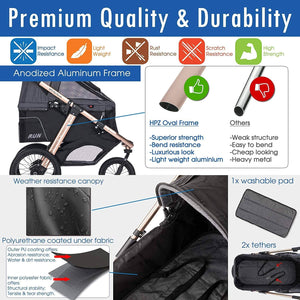 Buy Black Pet Stroller for Small, Medium or Large Dogs & Cats– HPZ