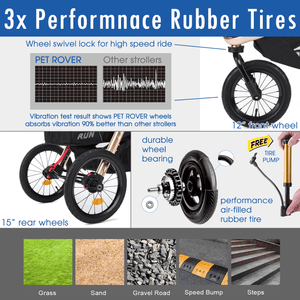 HPZ PET ROVER RUN Performance Jogging Sports Stroller for Small