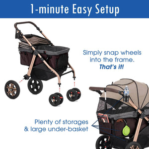 hpz pet rover premium dog stroller Buy Taupe Pet Stroller for Small, Medium or Large Dogs & Cats– HPZ Pet Rover