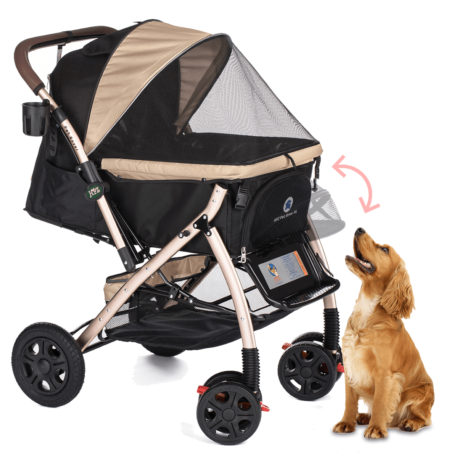 HPZ PET ROVER XL Extra Long Premium Stroller for Small Medium