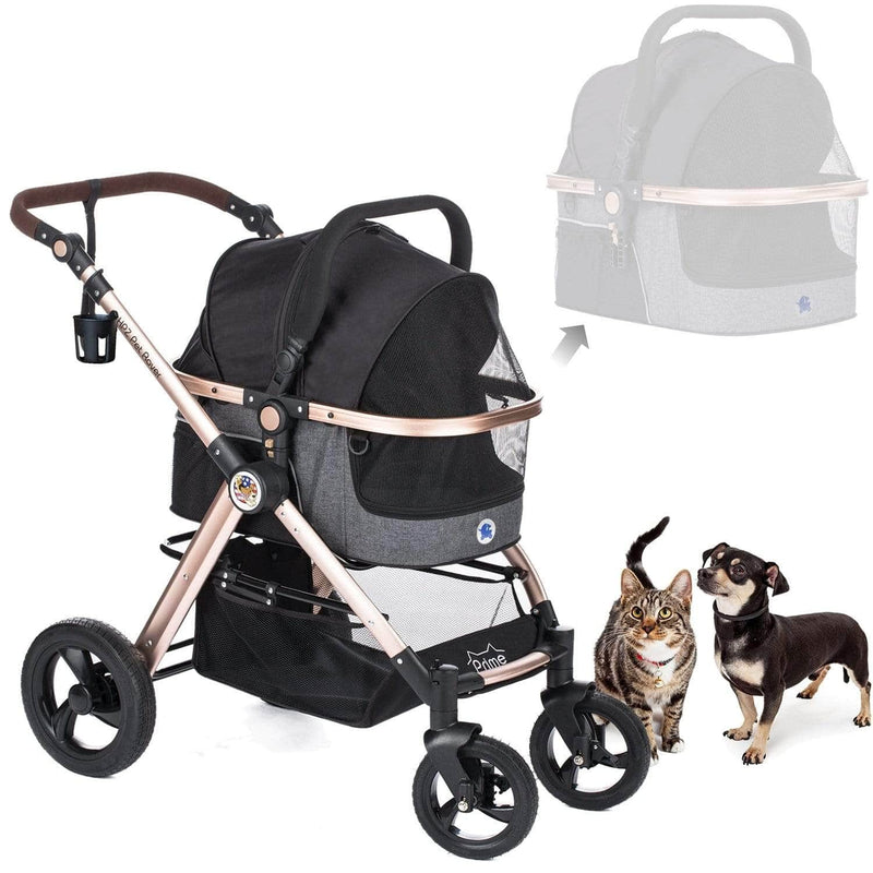 vivo 3 wheel dog & cat stroller HPZ™ Pet Rover Prime Luxury 3-In-1 Stroller For Dogs & Cats– HPZ Pet Rover