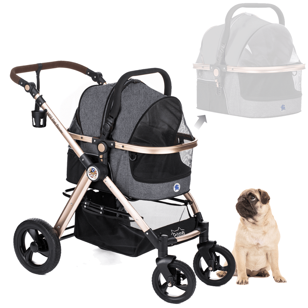 HPZ Pet Rover Prime Luxury 3 In 1 Stroller For Dogs Cats