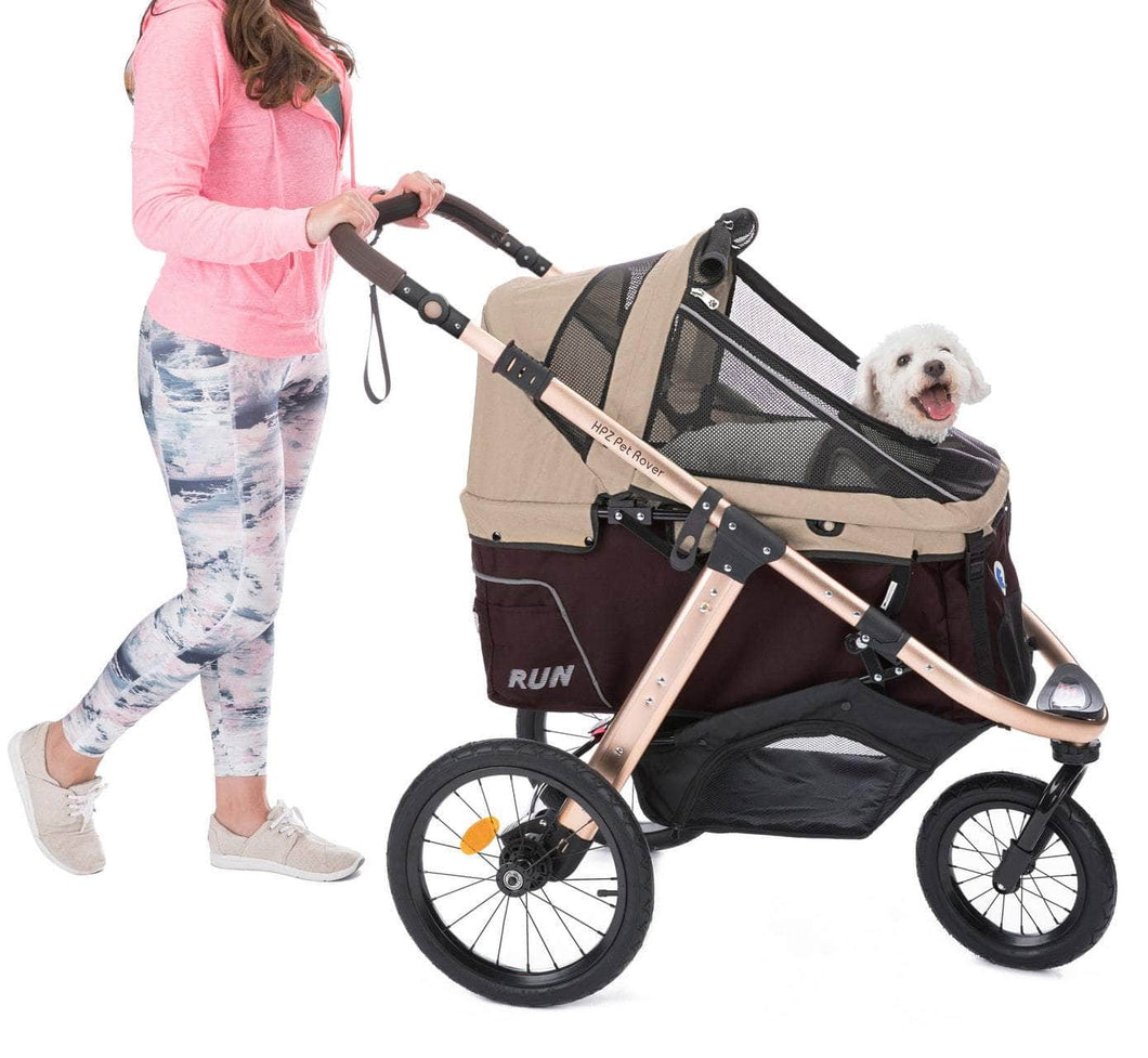 HPZ™ PET ROVER RUN Performance Sports Stroller for Small/Medium Dogs, Cats Pets (Taupe) | HPZ™ Pet Rover