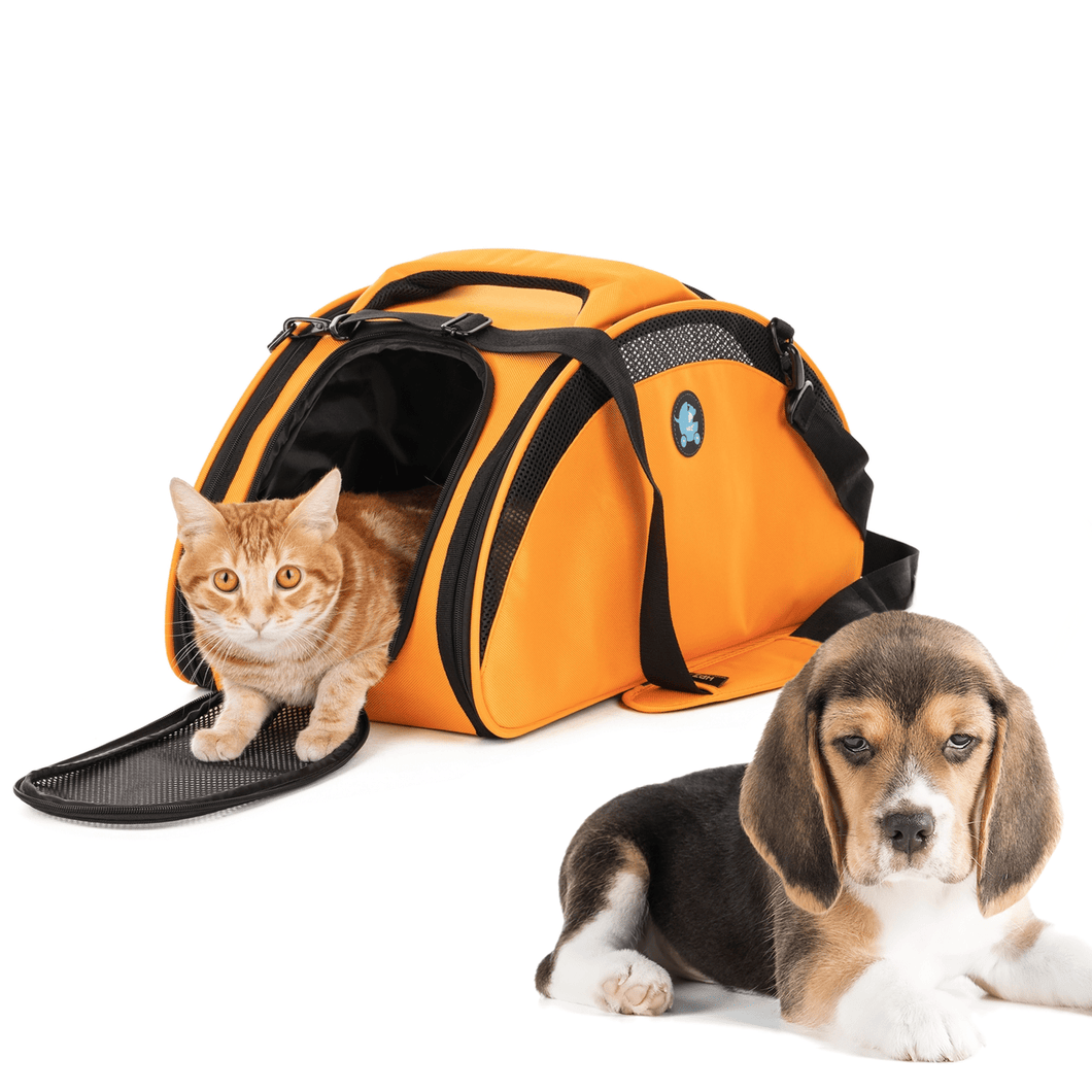 HPZ Bingo Multi Functional Pet Travel Carrier Bag Car Seat Bed Airline In Cabin Compatible Sunrise Orange HPZ Pet Rover