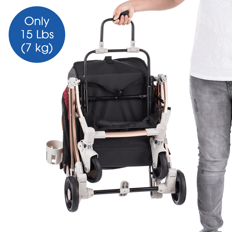 travel lite standard pet stroller HPZ™ PET ROVER LITE Premium Black Travel Stroller for Small/Medium Dog– HPZ Pet Rover