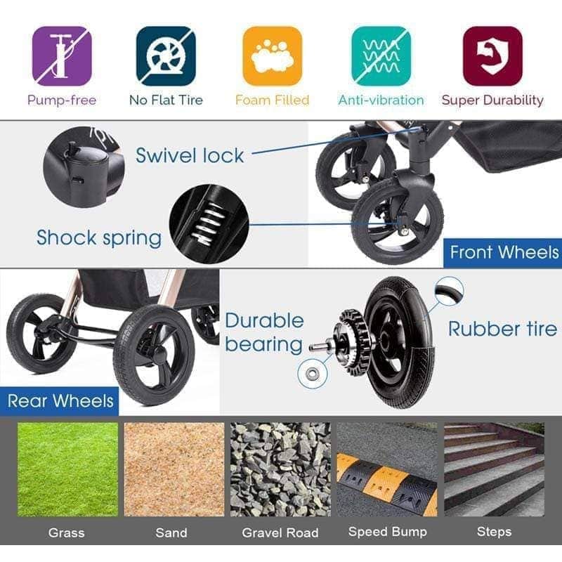hpz pet rover prime 3-in-1 luxury dog/cat/pet stroller HPZ™ Pet Rover Prime Luxury 3-In-1 Stroller For Dogs & Cats– HPZ Pet Rover