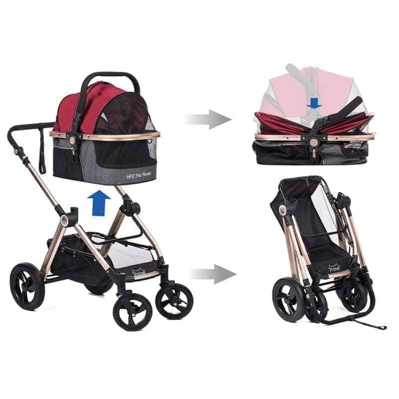 hpz pet rover prime 3-in-1 luxury dog/cat/pet stroller HPZ™ Pet Rover Prime Cochecito de lujo 3 en 1 para perros y gatos– HPZ Pet Rover