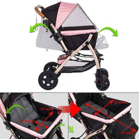 HPZ™ PET ROVER XL Extra-Long Premium Stroller for Small/Medium/Large Dogs, Cats and Pets (Taupe - 2nd Gen.)