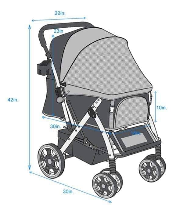 x large dog stroller Stylish & Premium Extra Large Purple Strollers for All Size Pets Black– HPZ Pet Rover