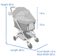 HPZ™ PET ROVER LITE Premium Light Travel Stroller for Small/Medium Dogs, Cats and Pets (Ruby Red - 2nd Gen.)
